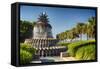 Charleston Pineapple Fountain-George Oze-Framed Stretched Canvas