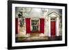 Charleston Red Door And Shutters-George Oze-Framed Photographic Print