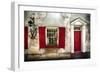 Charleston Red Door And Shutters-George Oze-Framed Photographic Print