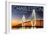 Charleston, South Carolina - Arthur Ravenel Jr. Bridge at Sunset-Lantern Press-Framed Art Print