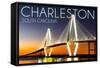 Charleston, South Carolina - Arthur Ravenel Jr. Bridge at Sunset-Lantern Press-Framed Stretched Canvas