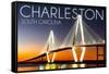 Charleston, South Carolina - Arthur Ravenel Jr. Bridge at Sunset-Lantern Press-Framed Stretched Canvas