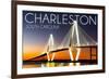 Charleston, South Carolina - Arthur Ravenel Jr. Bridge at Sunset-Lantern Press-Framed Art Print