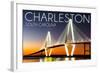 Charleston, South Carolina - Arthur Ravenel Jr. Bridge at Sunset-Lantern Press-Framed Art Print