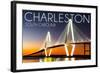 Charleston, South Carolina - Arthur Ravenel Jr. Bridge at Sunset-Lantern Press-Framed Art Print