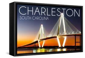 Charleston, South Carolina - Arthur Ravenel Jr. Bridge at Sunset-Lantern Press-Framed Stretched Canvas