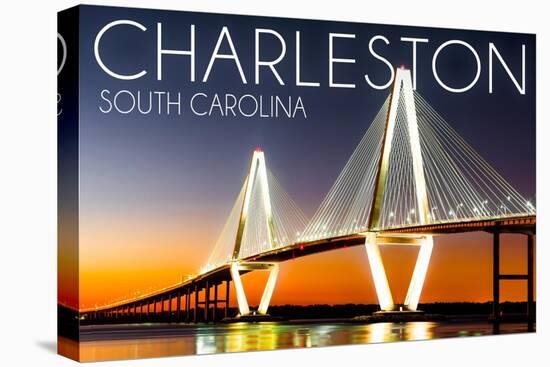 Charleston, South Carolina - Arthur Ravenel Jr. Bridge at Sunset-Lantern Press-Stretched Canvas
