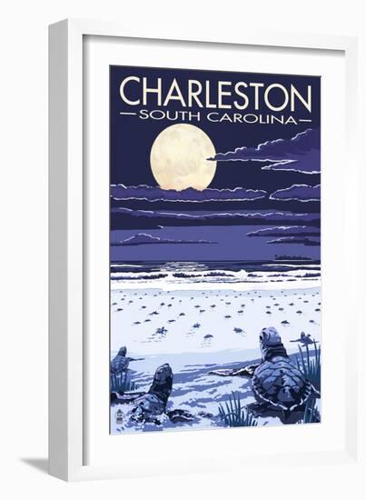 Charleston, South Carolina - Baby Sea Turtles-Lantern Press-Framed Art Print