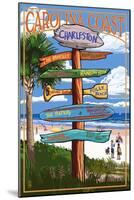 Charleston, South Carolina - Destination Signs-Lantern Press-Mounted Art Print