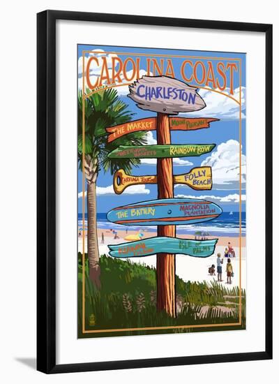 Charleston, South Carolina - Destination Signs-Lantern Press-Framed Art Print