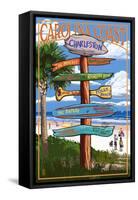 Charleston, South Carolina - Destination Signs-Lantern Press-Framed Stretched Canvas