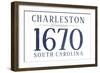 Charleston, South Carolina - Established Date (Blue)-Lantern Press-Framed Art Print