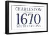 Charleston, South Carolina - Established Date (Blue)-Lantern Press-Framed Art Print