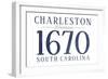 Charleston, South Carolina - Established Date (Blue)-Lantern Press-Framed Art Print