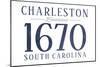 Charleston, South Carolina - Established Date (Blue)-Lantern Press-Mounted Art Print