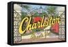 Charleston, South Carolina Greets You-null-Framed Stretched Canvas