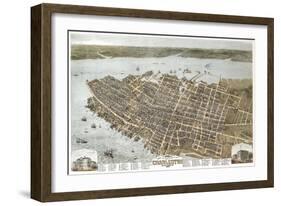 Charleston, South Carolina - Panoramic Map-Lantern Press-Framed Art Print