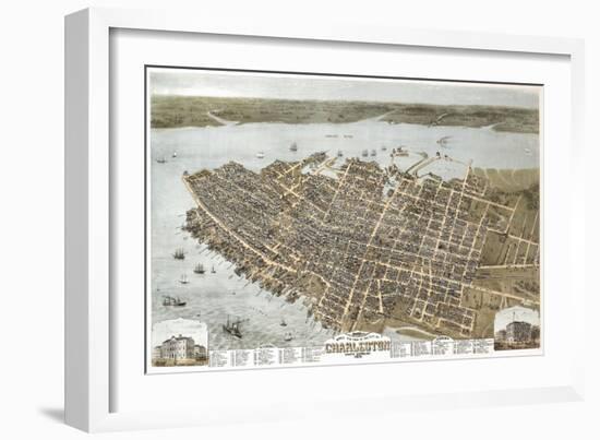 Charleston, South Carolina - Panoramic Map-Lantern Press-Framed Art Print