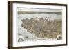 Charleston, South Carolina - Panoramic Map-Lantern Press-Framed Premium Giclee Print