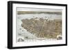 Charleston, South Carolina - Panoramic Map-Lantern Press-Framed Premium Giclee Print