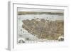 Charleston, South Carolina - Panoramic Map-Lantern Press-Framed Premium Giclee Print