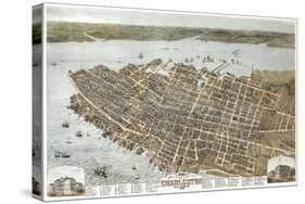 Charleston, South Carolina - Panoramic Map-Lantern Press-Stretched Canvas