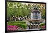 Charleston, South Carolina - Pineapple Fountain-Lantern Press-Framed Art Print