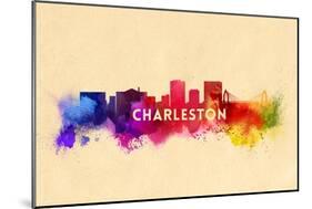 Charleston, South Carolina - Skyline Abstract-Lantern Press-Mounted Art Print