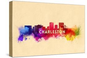 Charleston, South Carolina - Skyline Abstract-Lantern Press-Stretched Canvas