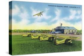 Charleston, South Carolina - Taking Off at Charleston Municipal Airport-Lantern Press-Stretched Canvas