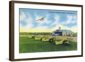 Charleston, South Carolina - Taking Off at Charleston Municipal Airport-Lantern Press-Framed Art Print