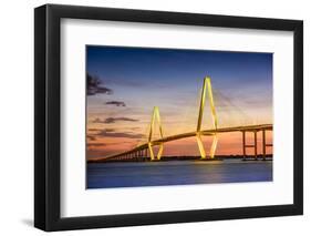 Charleston, South Carolina, USA at Arthur Ravenel Jr. Bridge.-SeanPavonePhoto-Framed Premium Photographic Print