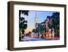 Charleston, South Carolina, USA Cityscape in the Historic French Quarter at Twilight.-Sean Pavone-Framed Photographic Print