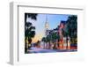 Charleston, South Carolina, USA Cityscape in the Historic French Quarter at Twilight.-Sean Pavone-Framed Photographic Print