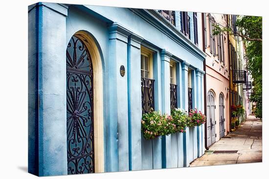 Charleston Street Colors, South Carolina-George Oze-Stretched Canvas