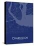 Charleston, United States of America Blue Map-null-Stretched Canvas