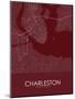 Charleston, United States of America Red Map-null-Mounted Poster