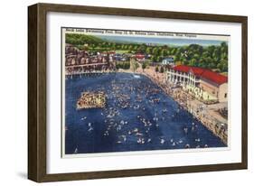 Charleston, West Virginia - Rock Lake Swimming Pool View-Lantern Press-Framed Art Print