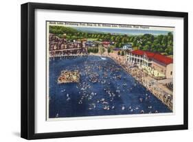 Charleston, West Virginia - Rock Lake Swimming Pool View-Lantern Press-Framed Art Print