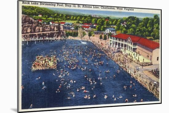 Charleston, West Virginia - Rock Lake Swimming Pool View-Lantern Press-Mounted Art Print