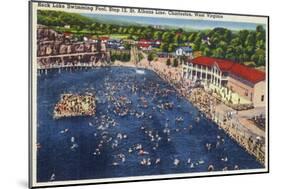 Charleston, West Virginia - Rock Lake Swimming Pool View-Lantern Press-Mounted Art Print