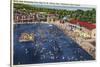 Charleston, West Virginia - Rock Lake Swimming Pool View-Lantern Press-Stretched Canvas