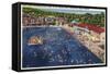 Charleston, West Virginia - Rock Lake Swimming Pool View-Lantern Press-Framed Stretched Canvas