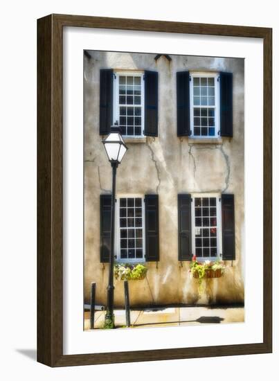 Charleston Windows And Lamp Post-George Oze-Framed Photographic Print