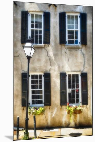 Charleston Windows And Lamp Post-George Oze-Mounted Premium Photographic Print