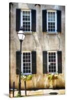 Charleston Windows And Lamp Post-George Oze-Stretched Canvas