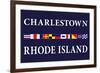 Charlestown, Rhode Island - Nautical Flags-Lantern Press-Framed Art Print