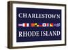 Charlestown, Rhode Island - Nautical Flags-Lantern Press-Framed Art Print