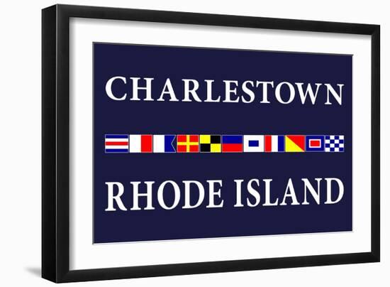 Charlestown, Rhode Island - Nautical Flags-Lantern Press-Framed Art Print