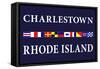 Charlestown, Rhode Island - Nautical Flags-Lantern Press-Framed Stretched Canvas